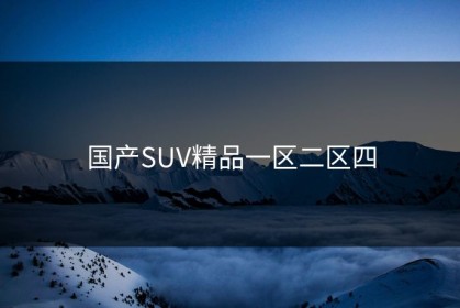 国产SUV精品一区二区四