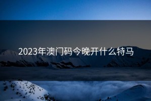 2023年澳门码今晚开什么特马