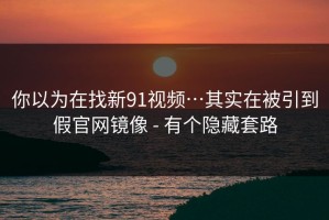 你以为在找新91视频…其实在被引到假官网镜像 - 有个隐藏套路