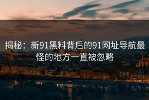 揭秘：新91黑料背后的91网址导航最怪的地方一直被忽略
