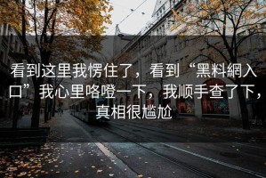 看到这里我愣住了，看到“黑料網入口”我心里咯噔一下，我顺手查了下，真相很尴尬