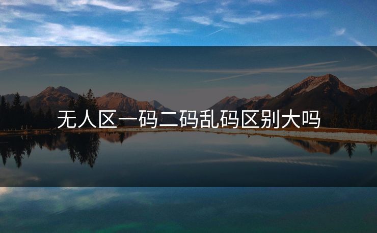 无人区一码二码乱码区别大吗