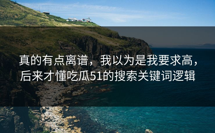 真的有点离谱，我以为是我要求高，后来才懂吃瓜51的搜索关键词逻辑